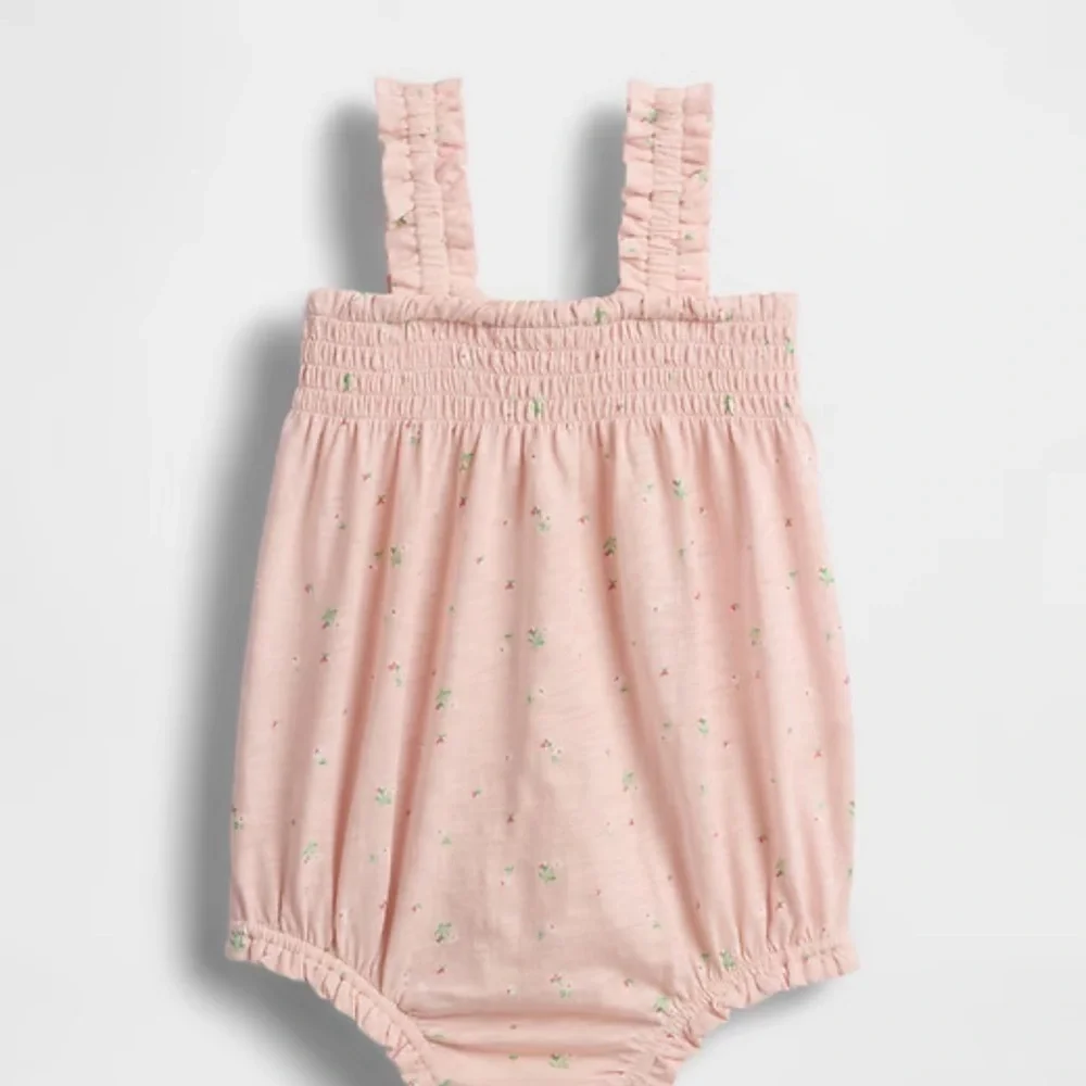 Smocked NWT GAP Pink Floral Kids One Piece